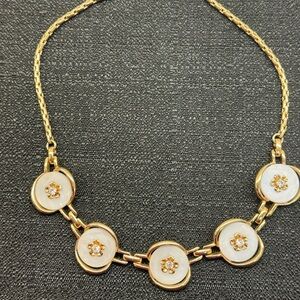 Gold-Tone Floral Mother-of-Pearl Link Necklace - Women